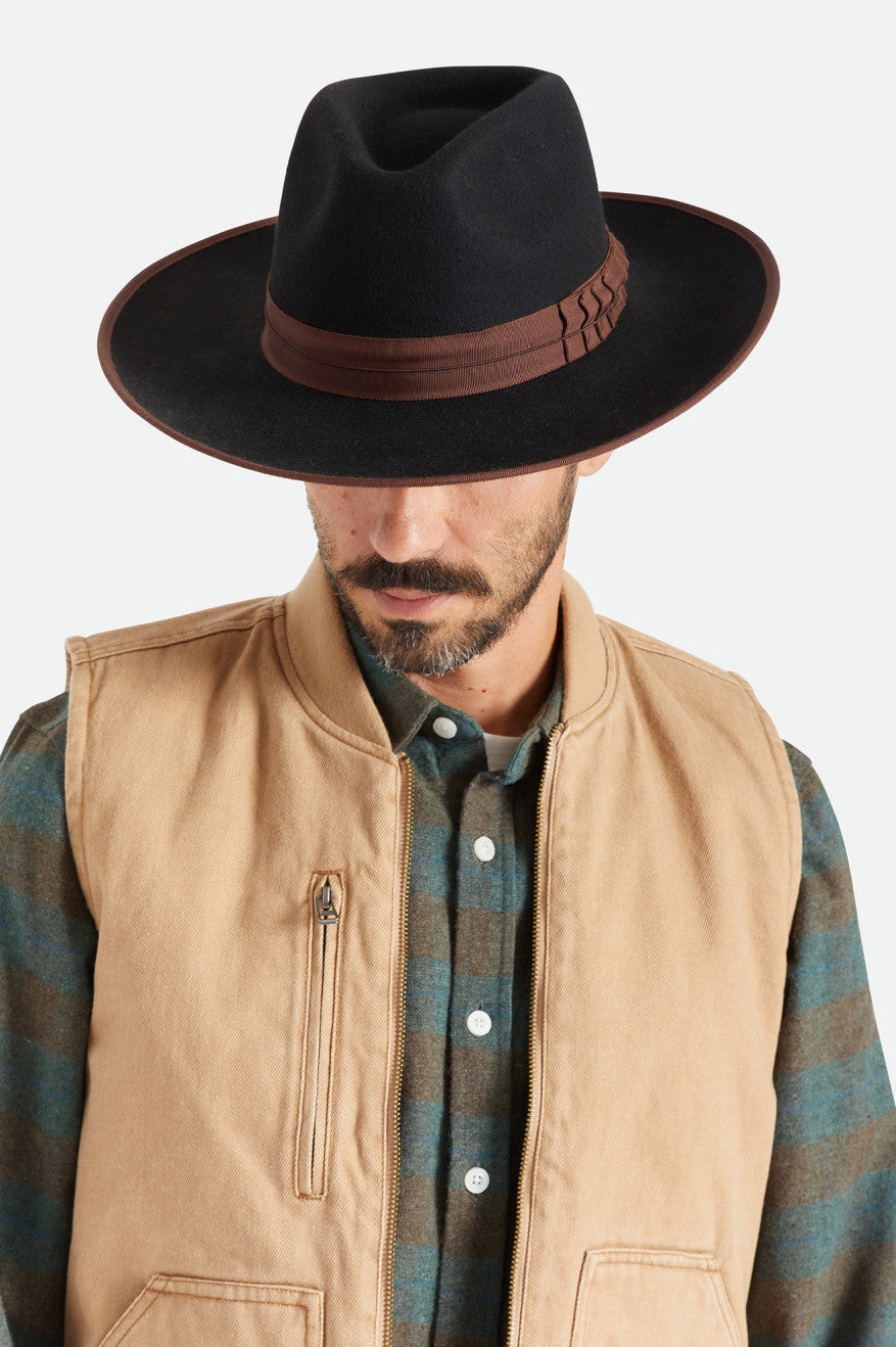 Sombreros De Fieltro Brixton Reno Hombre Negras Marrones | 23RDBVZTS