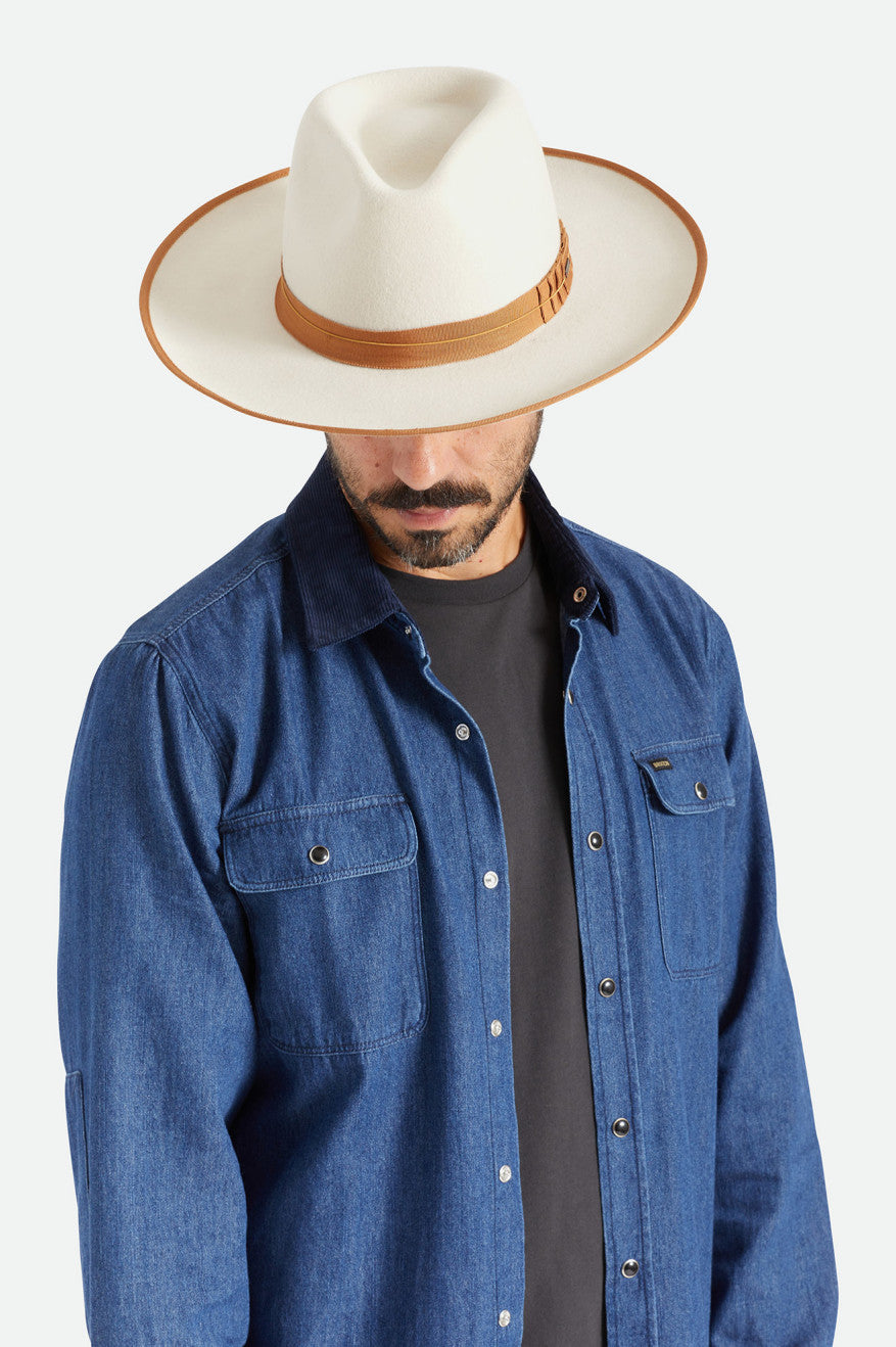 Sombreros De Fieltro Brixton Reno Hombre Blancas | 74KRPNSAX