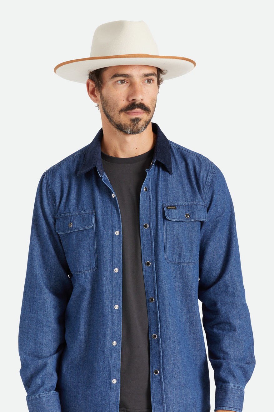 Sombreros De Fieltro Brixton Reno Hombre Blancas | 74KRPNSAX