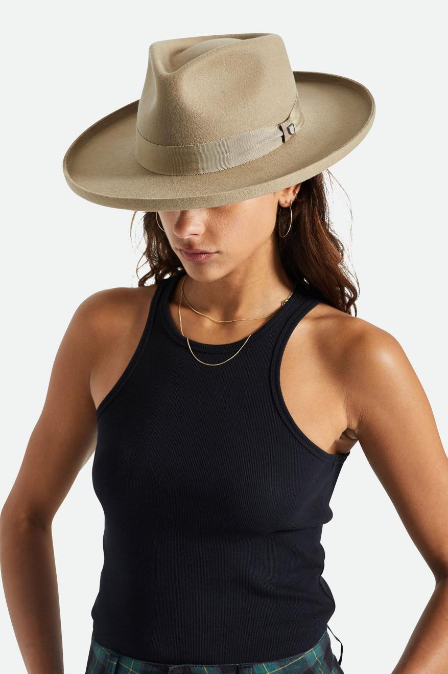 Sombreros De Fieltro Brixton Victoria Felt Fedora Mujer Marrones | 10THWBZFN