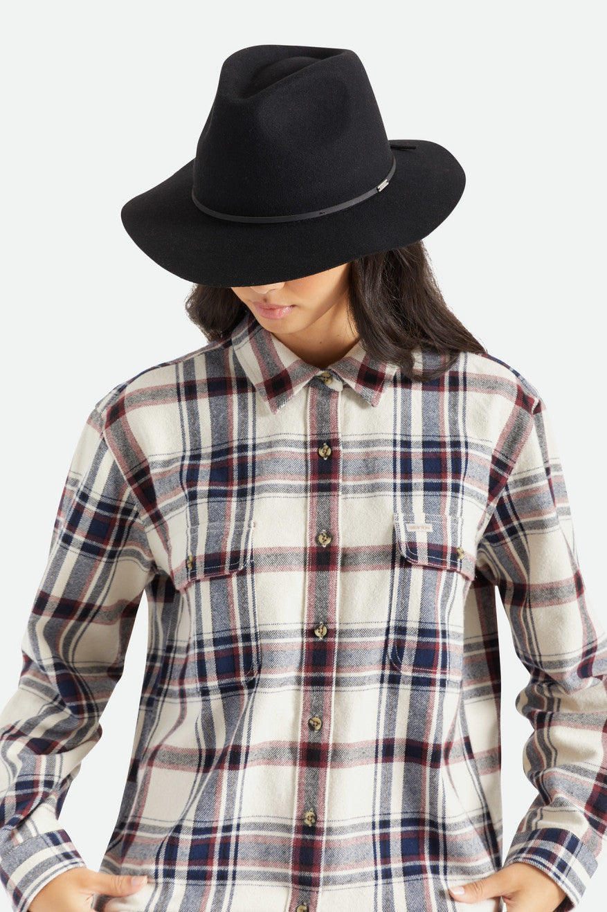 Sombreros De Fieltro Brixton Wesley Fedora Mujer Negras | 51HSVDCKB