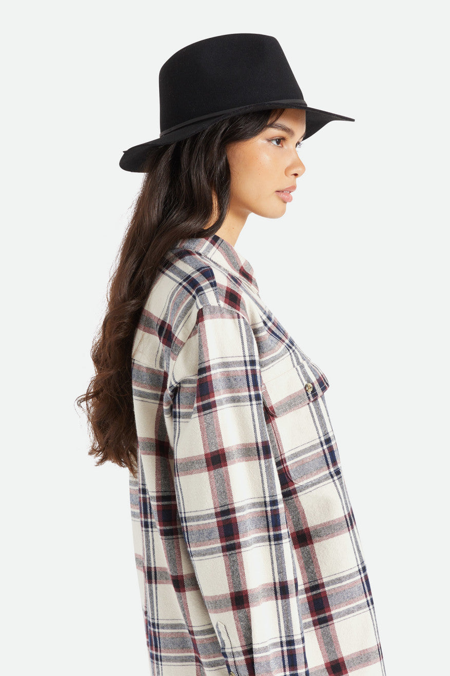 Sombreros De Fieltro Brixton Wesley Fedora Mujer Negras | 51HSVDCKB