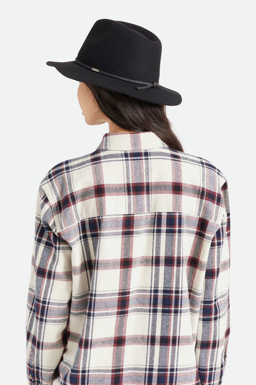 Sombreros De Fieltro Brixton Wesley Fedora Mujer Negras | 51HSVDCKB