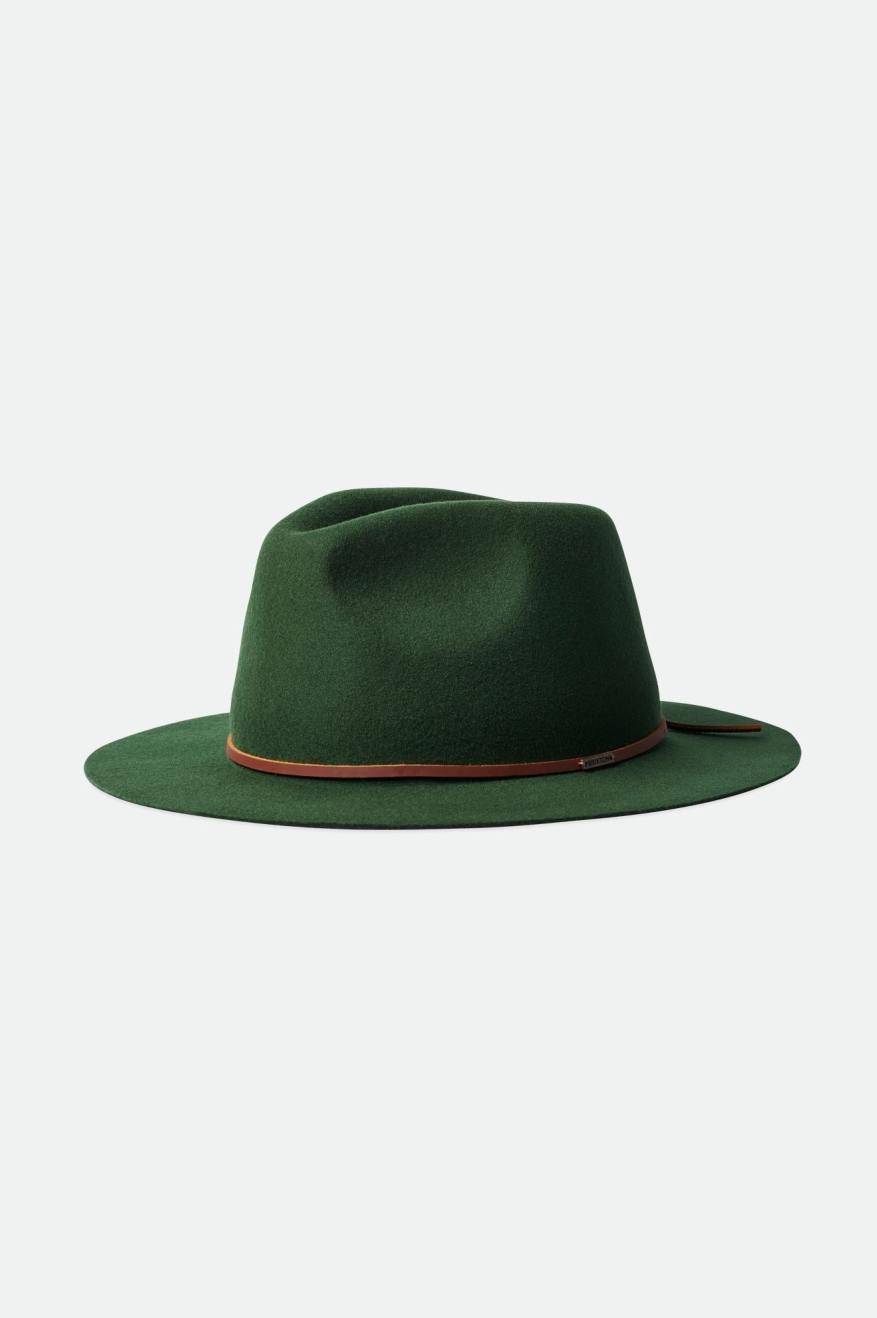 Sombreros De Fieltro Brixton Wesley Packable Hombre Verde | 32NVWLIAQ