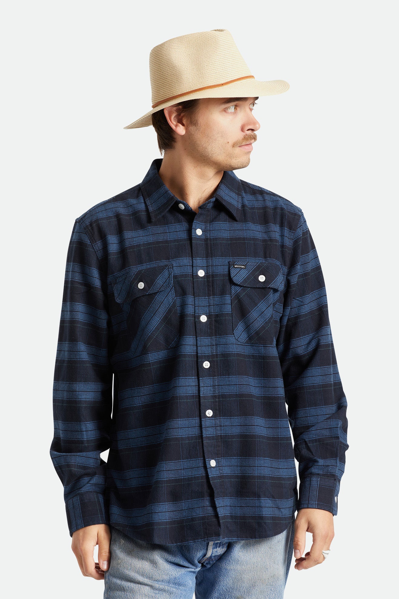 Sombreros De Fieltro Brixton Wesley Straw Packable Hombre Marrones | 13OXGYMLF