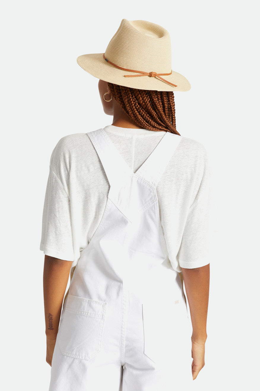 Sombreros De Fieltro Brixton Wesley Straw Packable Fedora Mujer Marrones | 84CJMDXWK