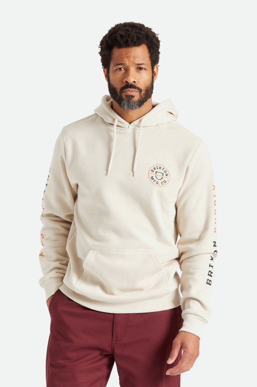 Sudadera Con Capucha Brixton Crest Hombre Beige Naranjas Negras | 84QFIXMTC