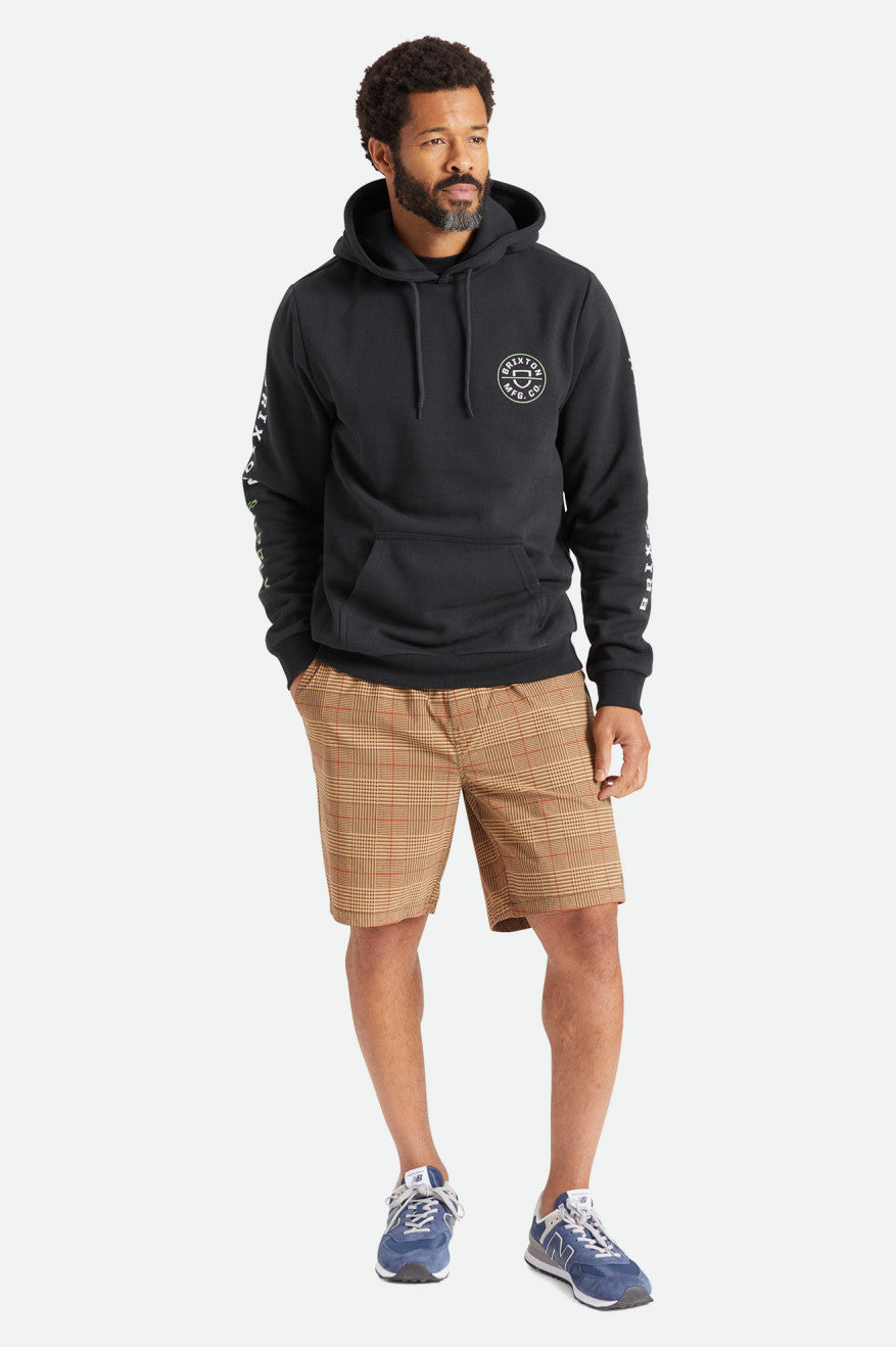 Sudadera Con Capucha Brixton Crest Hombre Negras Verde Blancas | 96OKLWRZX