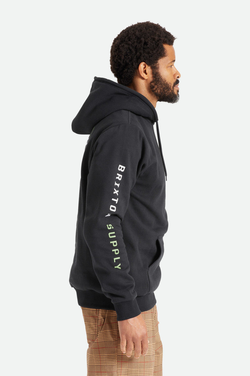 Sudadera Con Capucha Brixton Crest Hombre Negras Verde Blancas | 96OKLWRZX