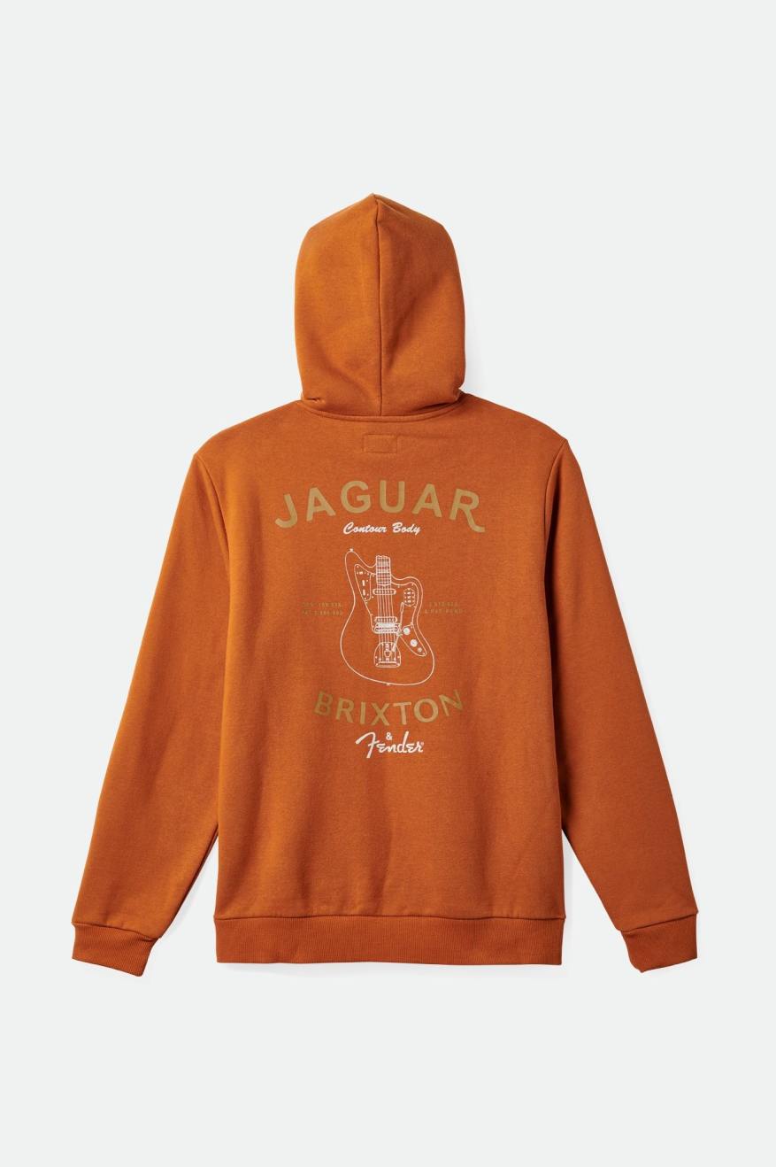 Sudadera Con Capucha Brixton Fender Jaguar Claws Hombre Naranjas | 37TQOYPJR