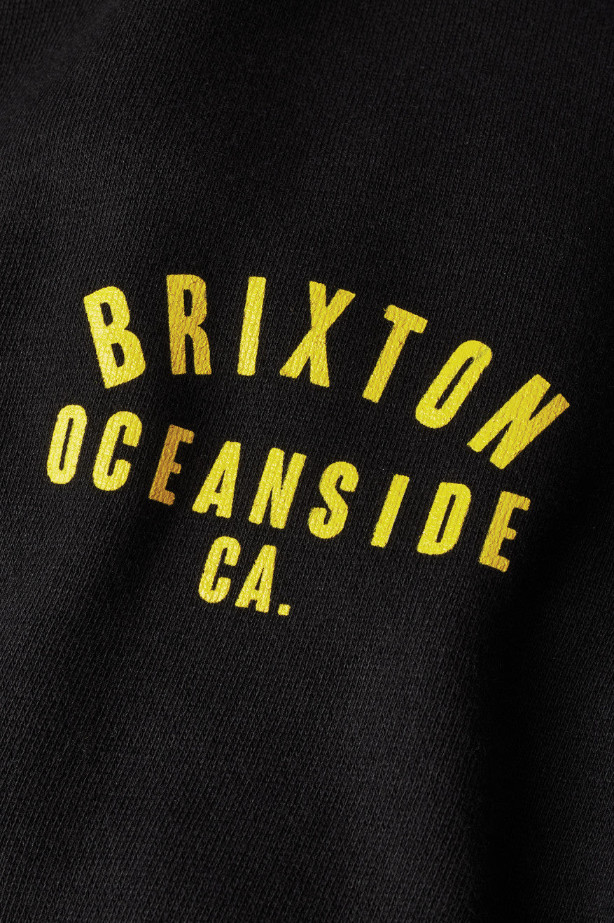 Sudadera Con Capucha Brixton Woodburn Oceanside Fleece Hombre Negras Doradas | 51FUASWCH