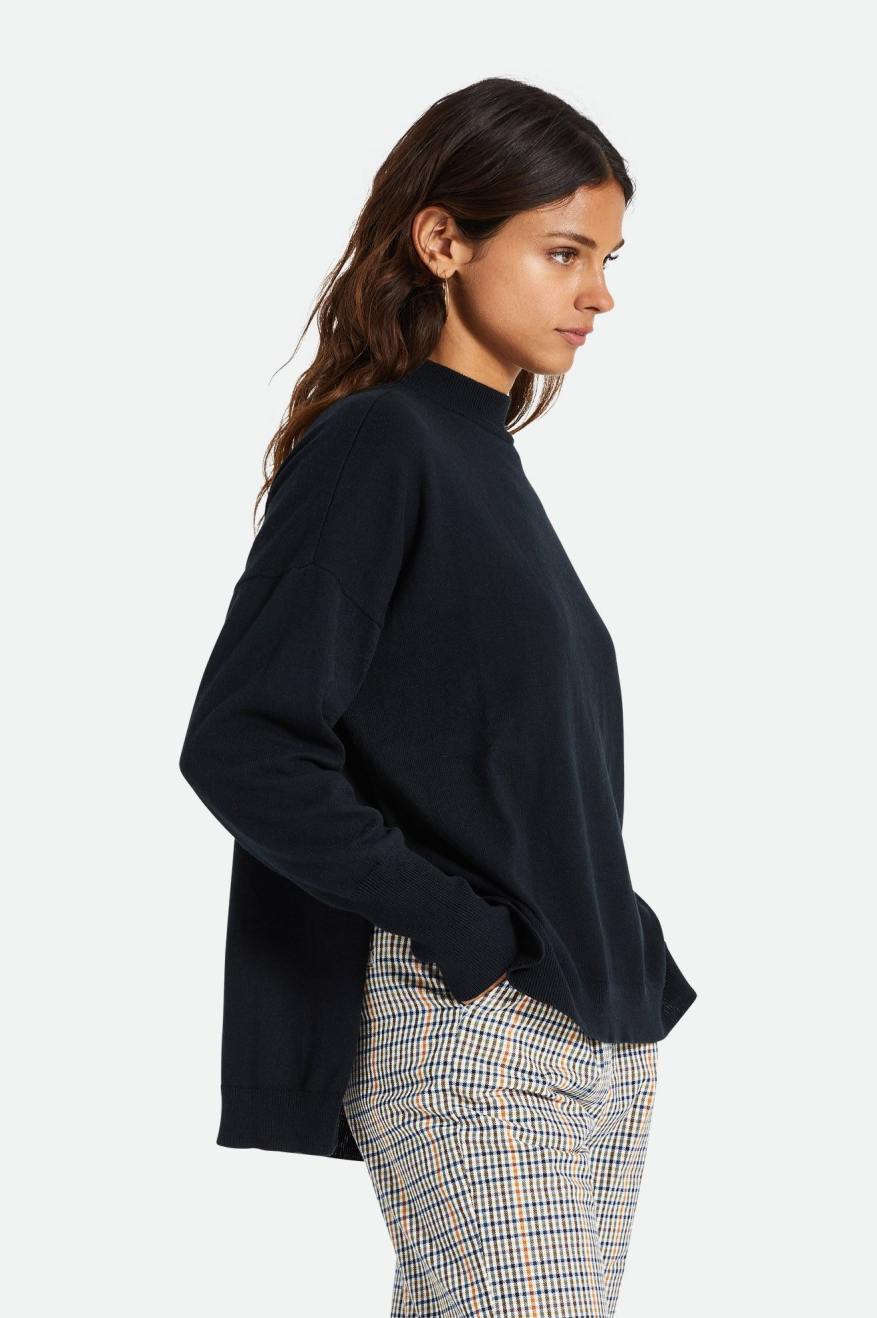 Suéteres Brixton Reserve Oversized Cashmere Mujer Negras | 47NFJHUYV