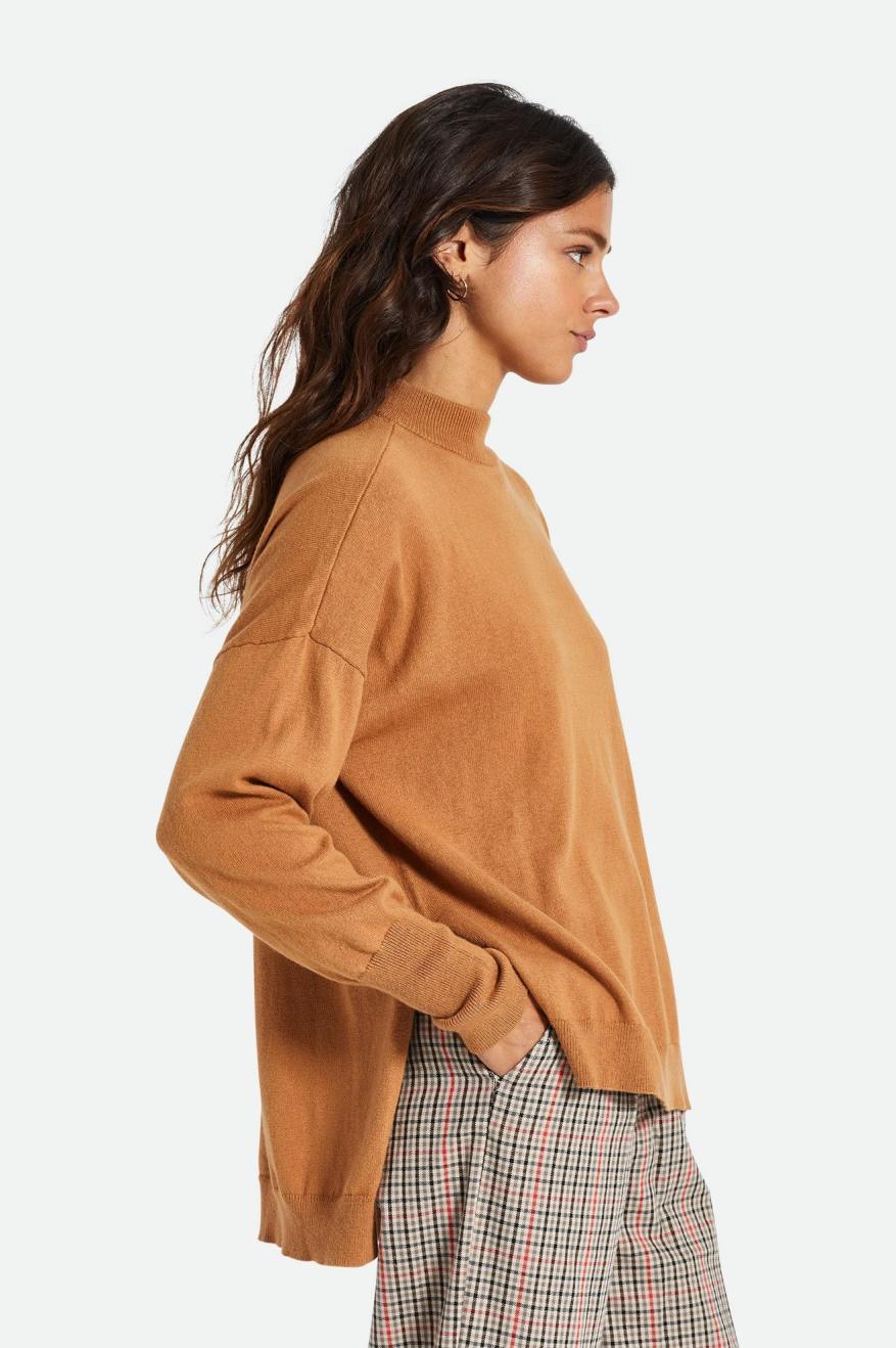 Suéteres Brixton Reserve Oversized Cashmere Mujer Marrones | 84JCPXHUS