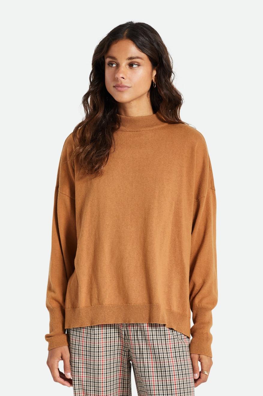 Suéteres Brixton Reserve Oversized Cashmere Mujer Marrones | 84JCPXHUS