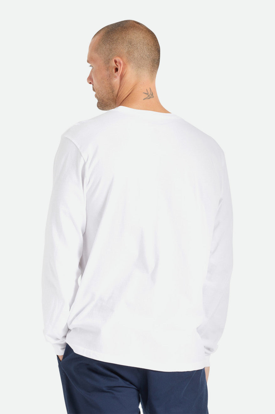 Tops Brixton Basic L/S Pocket Hombre Blancas | 59SMQRUPY