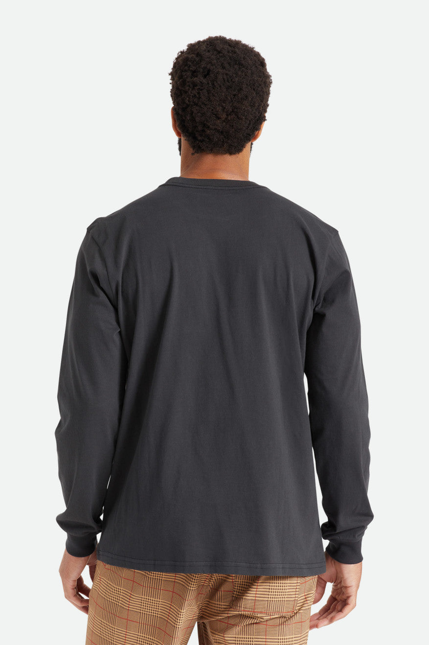 Tops Brixton Basic L/S Pocket Hombre Negras | 89NZRYCPK