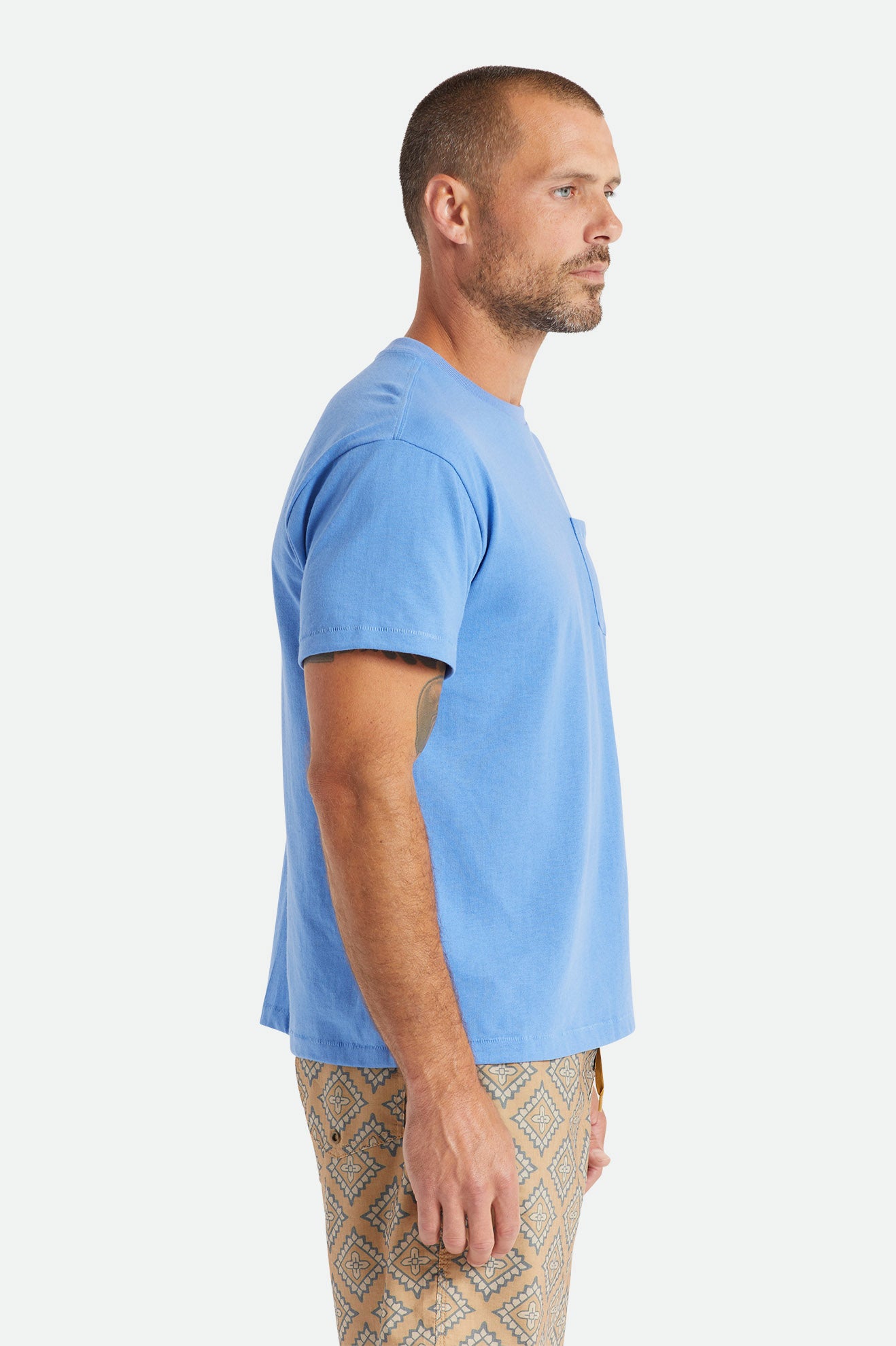 Tops Brixton Basic S/S Pocket Hombre Azules | 71HQLXODF