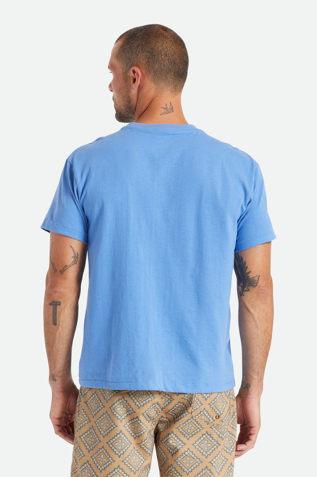 Tops Brixton Basic S/S Pocket Hombre Azules | 71HQLXODF