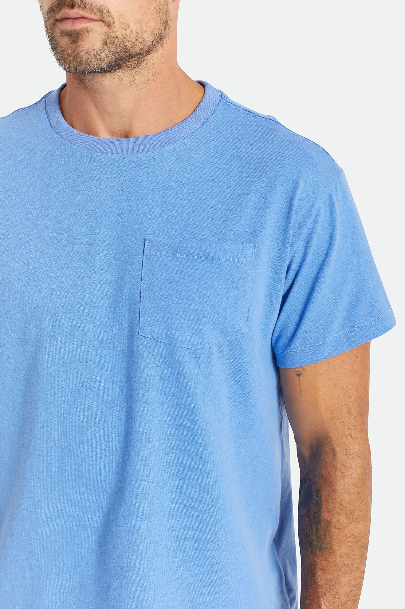 Tops Brixton Basic S/S Pocket Hombre Azules | 71HQLXODF