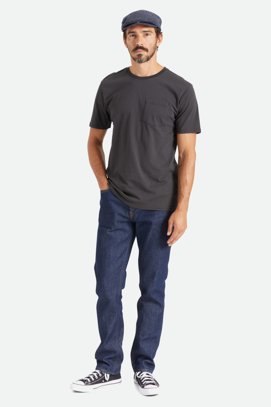 Tops Brixton Basic S/S Pocket Hombre Negras | 64PNQWKUH