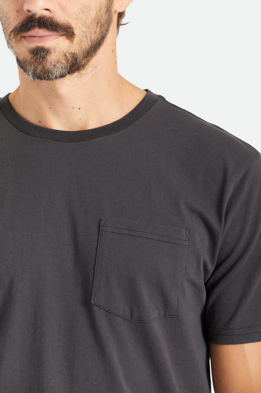 Tops Brixton Basic S/S Pocket Hombre Negras | 64PNQWKUH