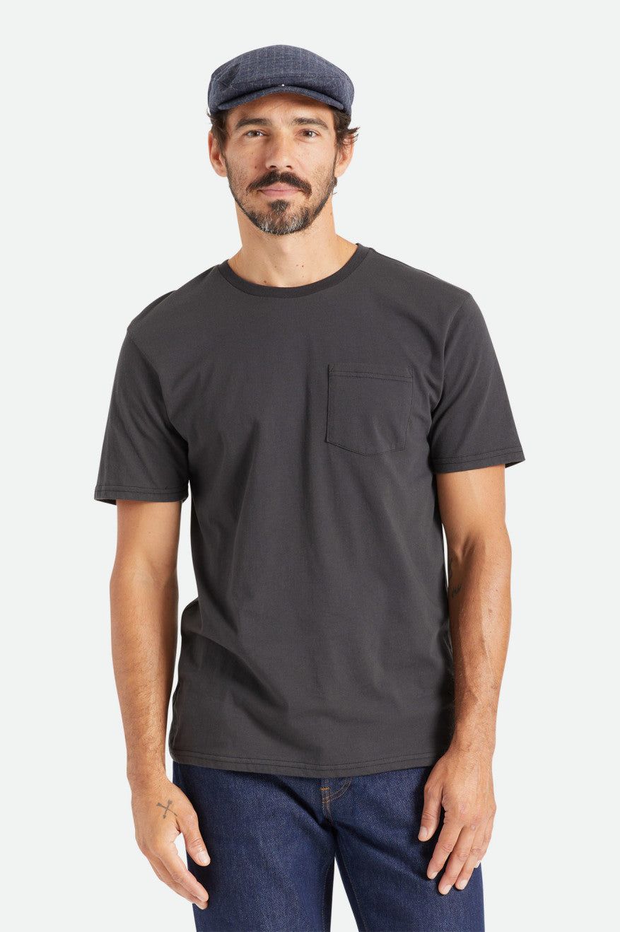 Tops Brixton Basic S/S Pocket Hombre Negras | 64PNQWKUH