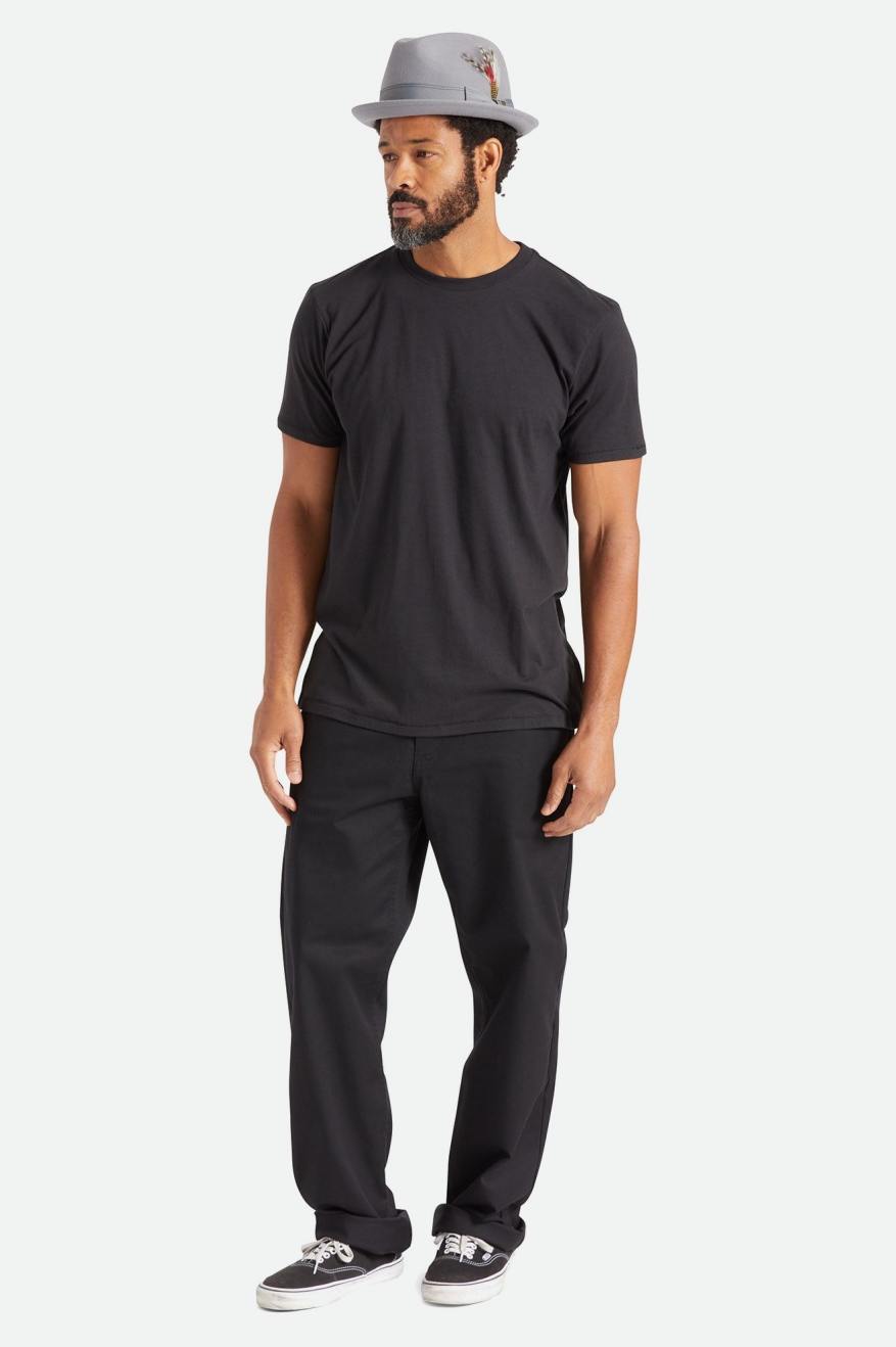 Tops Brixton Basic S/S Tailored Hombre Negras | 68RMFAQNZ