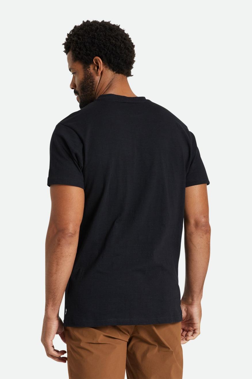 Tops Brixton Basic Slub S/S Henley Hombre Negras | 84MFXNVWT