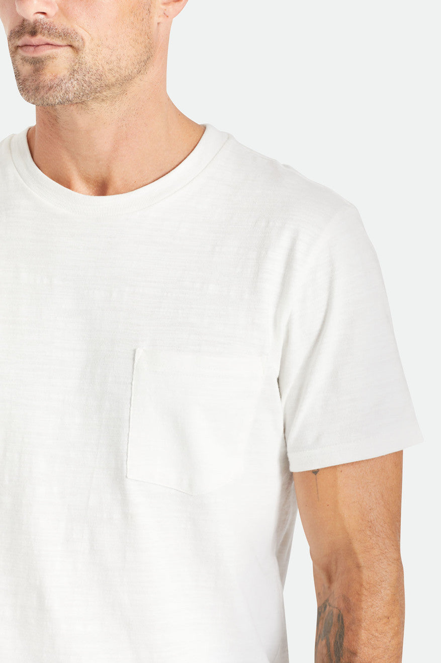 Tops Brixton Basic Slub S/S Pocket Hombre Blancas | 03KOVDRZS