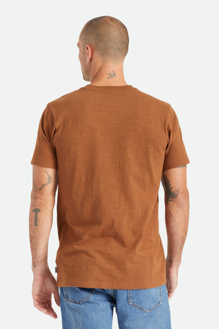 Tops Brixton Basic Slub S/S Pocket Hombre Marrones | 72UWZMJEP