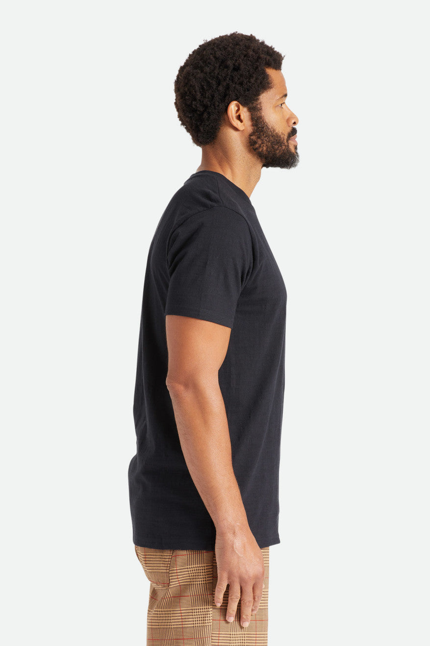 Tops Brixton Basic Slub S/S Pocket Hombre Negras | 74EIQBTXF