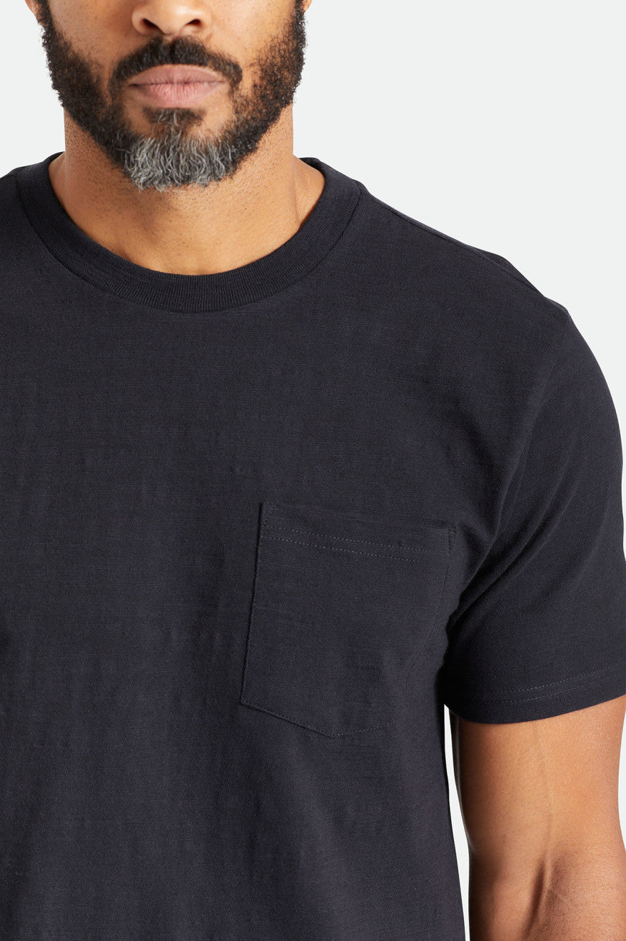 Tops Brixton Basic Slub S/S Pocket Hombre Negras | 74EIQBTXF