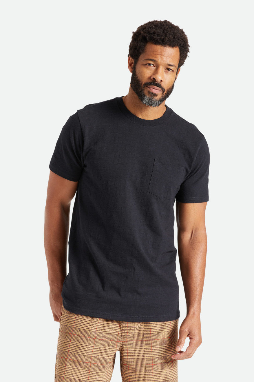 Tops Brixton Basic Slub S/S Pocket Hombre Negras | 74EIQBTXF