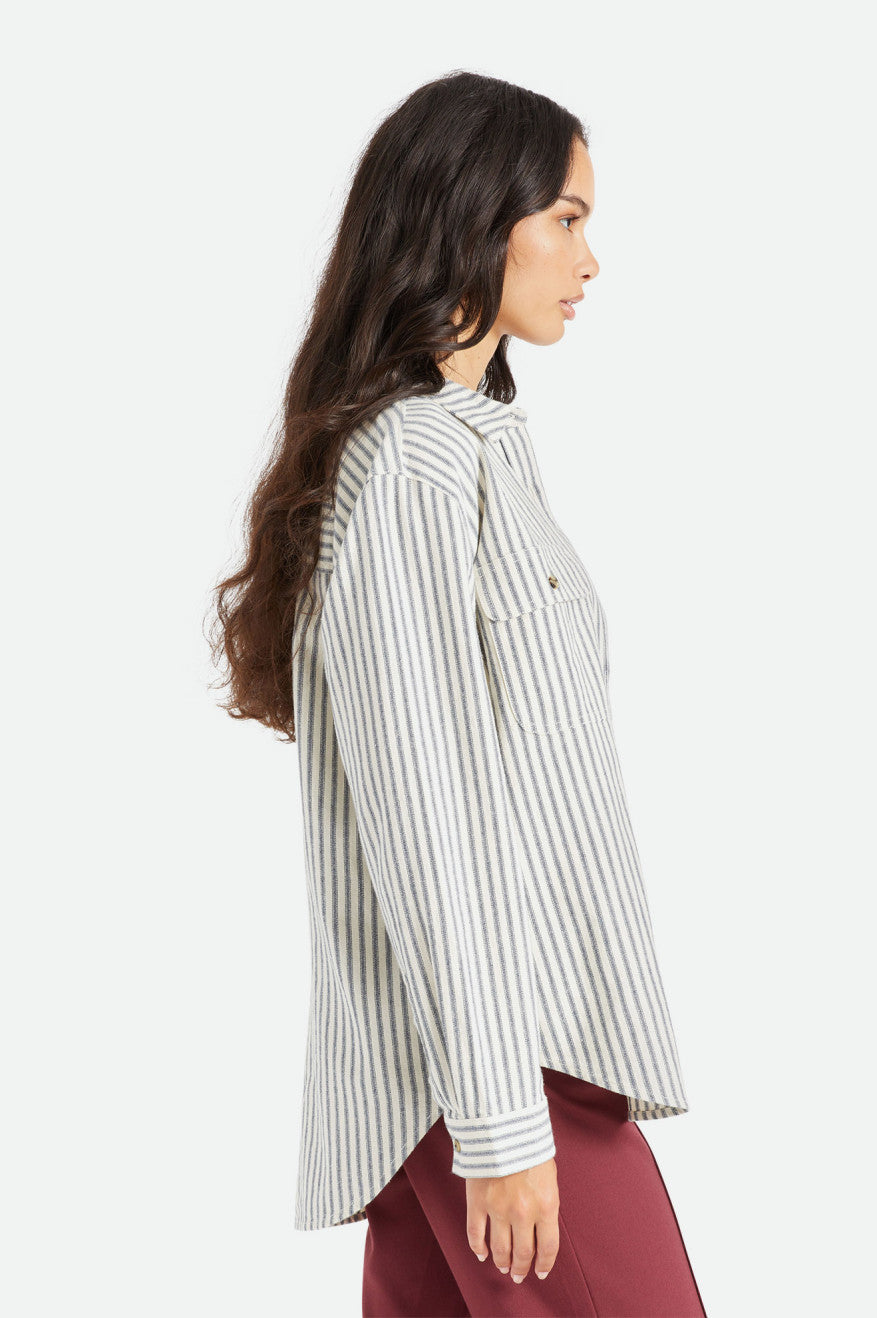 Tops Brixton Bowery Boyfriend L/S Mujer Rayadas | 14HMYWZXI