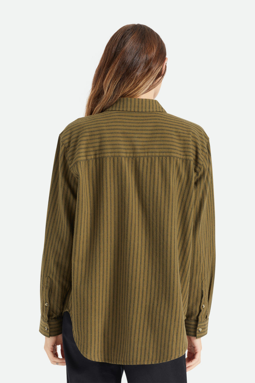 Tops Brixton Bowery Boyfriend L/S Mujer Verde Oliva | 91OAXGHYV