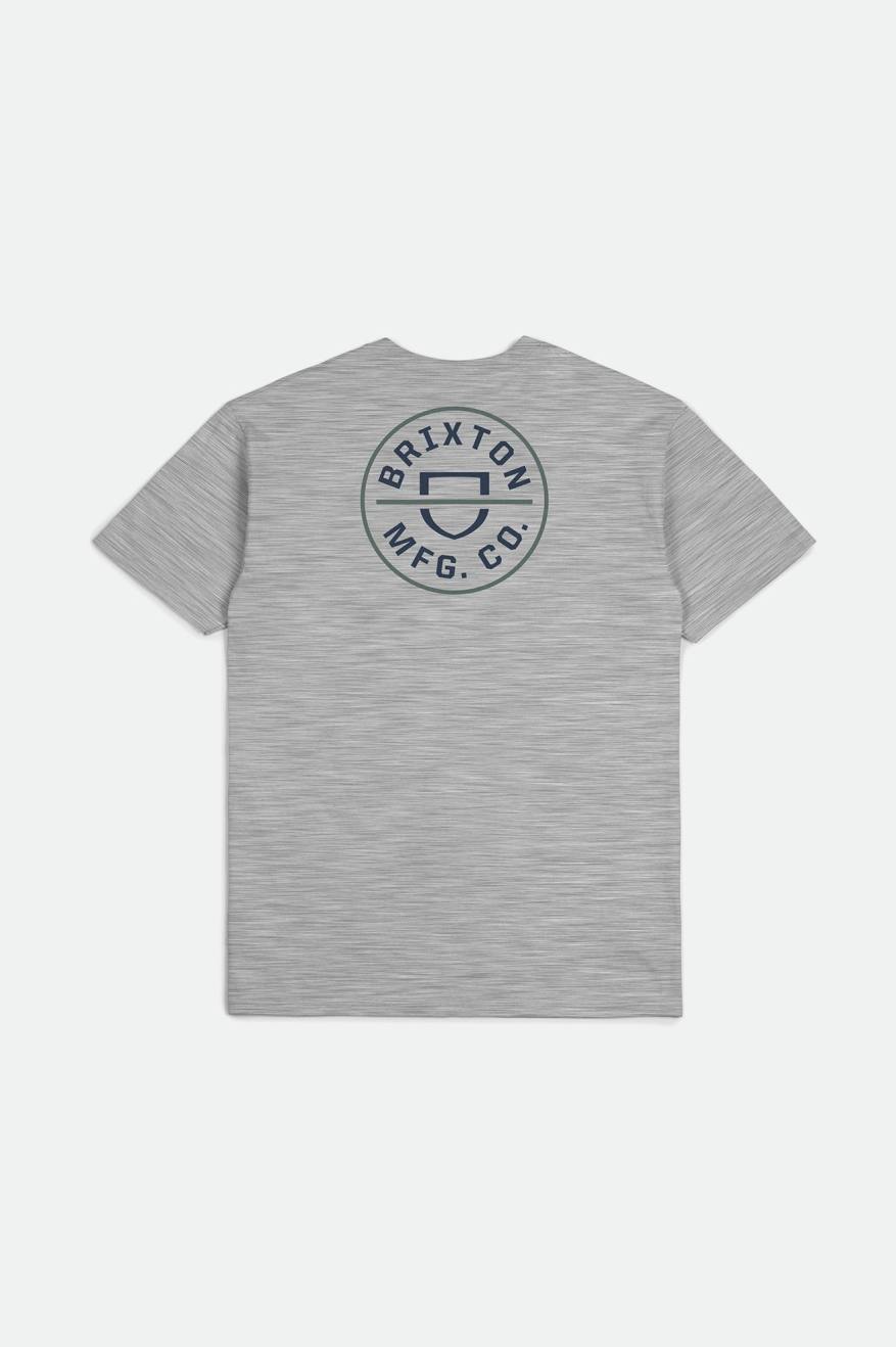 Tops Brixton Crest II S/S Standard Hombre Gris Verde Menta | 04EASHQLI