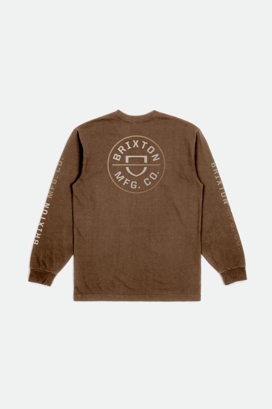 Tops Brixton Crest L/S Standard Hombre Beige | 50LCBHWGD