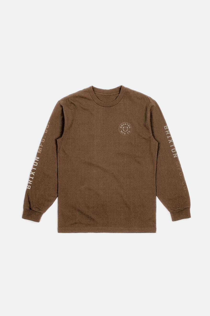 Tops Brixton Crest L/S Standard Hombre Beige | 50LCBHWGD