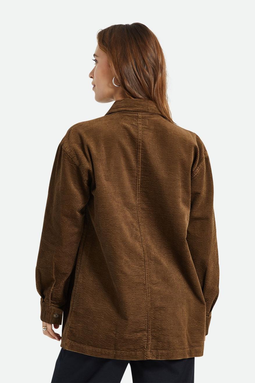 Tops Brixton Dundee Corduroy Overshirt Mujer Marrones | 37EWFQRDO