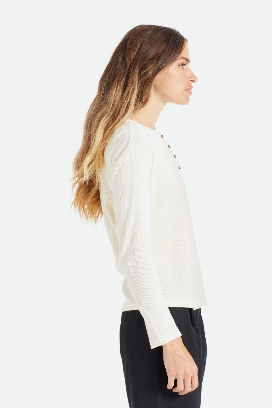 Tops Brixton Monty L/S Henley Mujer Blancas | 13NPYGUAS