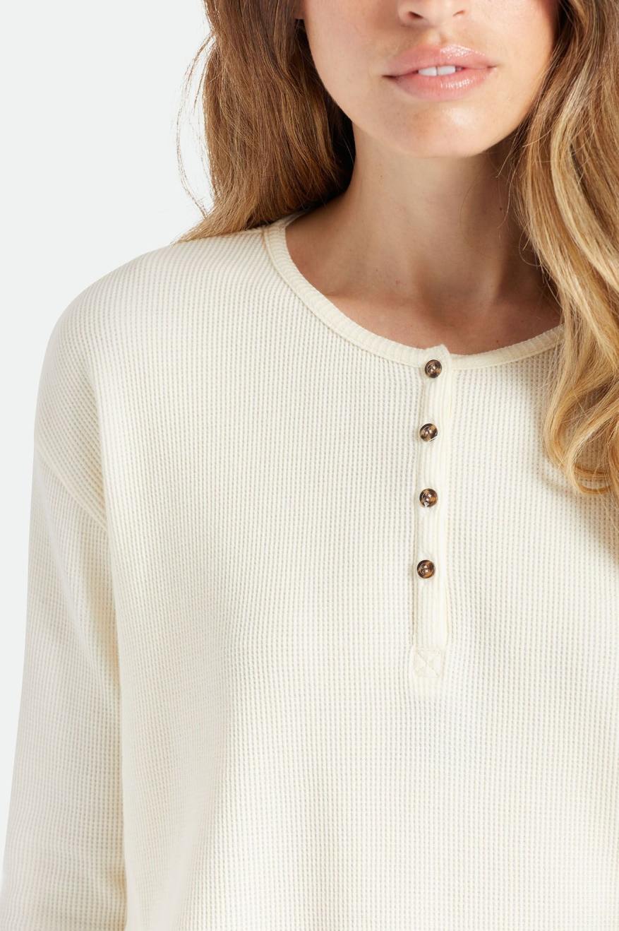 Tops Brixton Monty L/S Henley Mujer Blancas | 13NPYGUAS