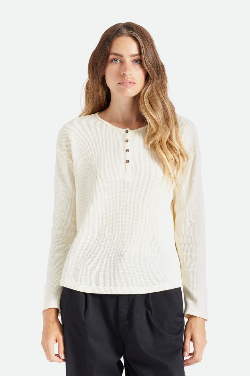 Tops Brixton Monty L/S Henley Mujer Blancas | 13NPYGUAS