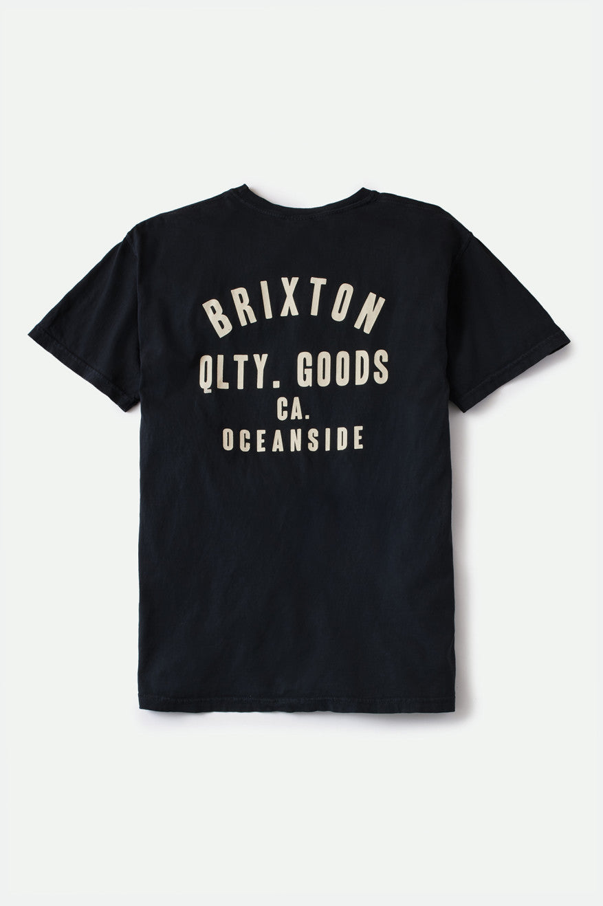 Tops Brixton Woodburn Oceanside S/S Standard Hombre Negras Blancas | 15MBIAJCE