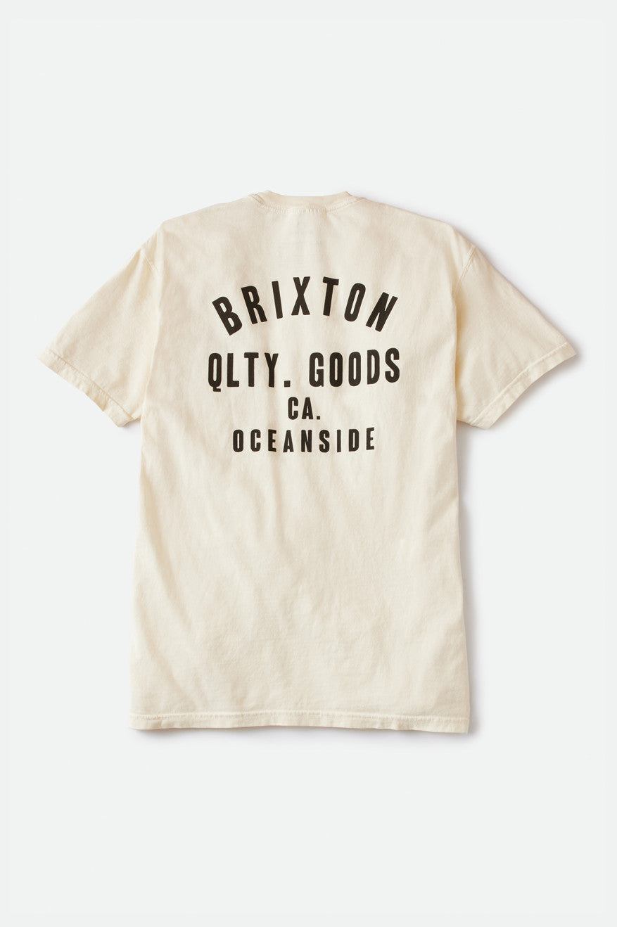 Tops Brixton Woodburn Oceanside S/S Standard Hombre Creme Negras | 17CAYHPKX