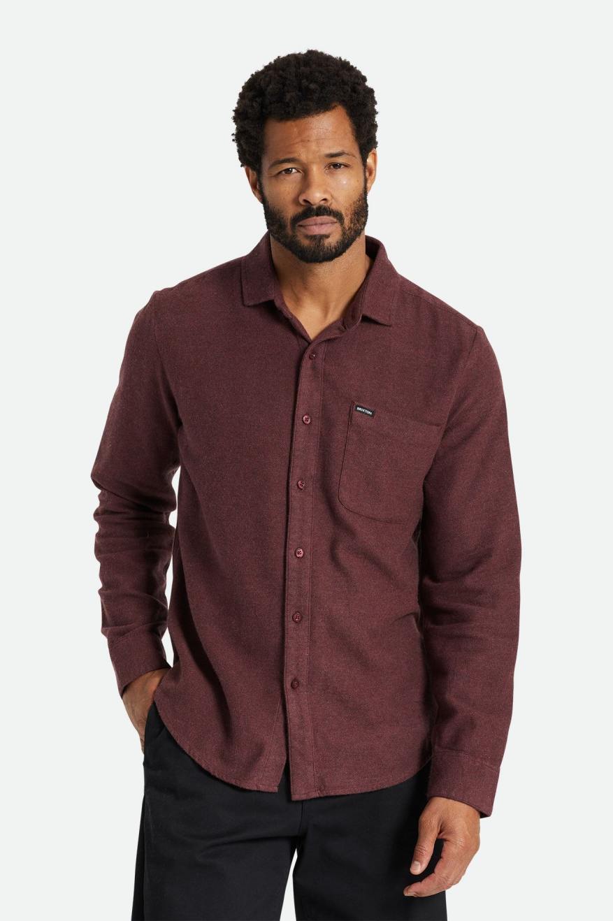 Tops De Franela Brixton Bixby Reserve L/S Hombre Rojas | 27DCBOGNE