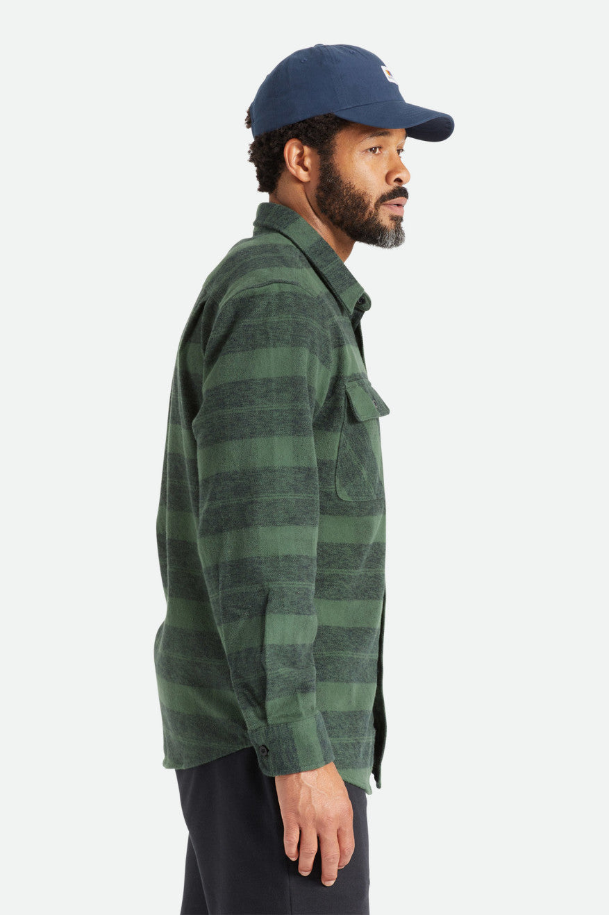 Tops De Franela Brixton Bowery Heavy Weight L/S Hombre Verde | 42KNIHSMF