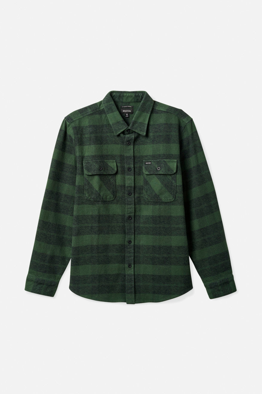 Tops De Franela Brixton Bowery Heavy Weight L/S Hombre Verde | 42KNIHSMF