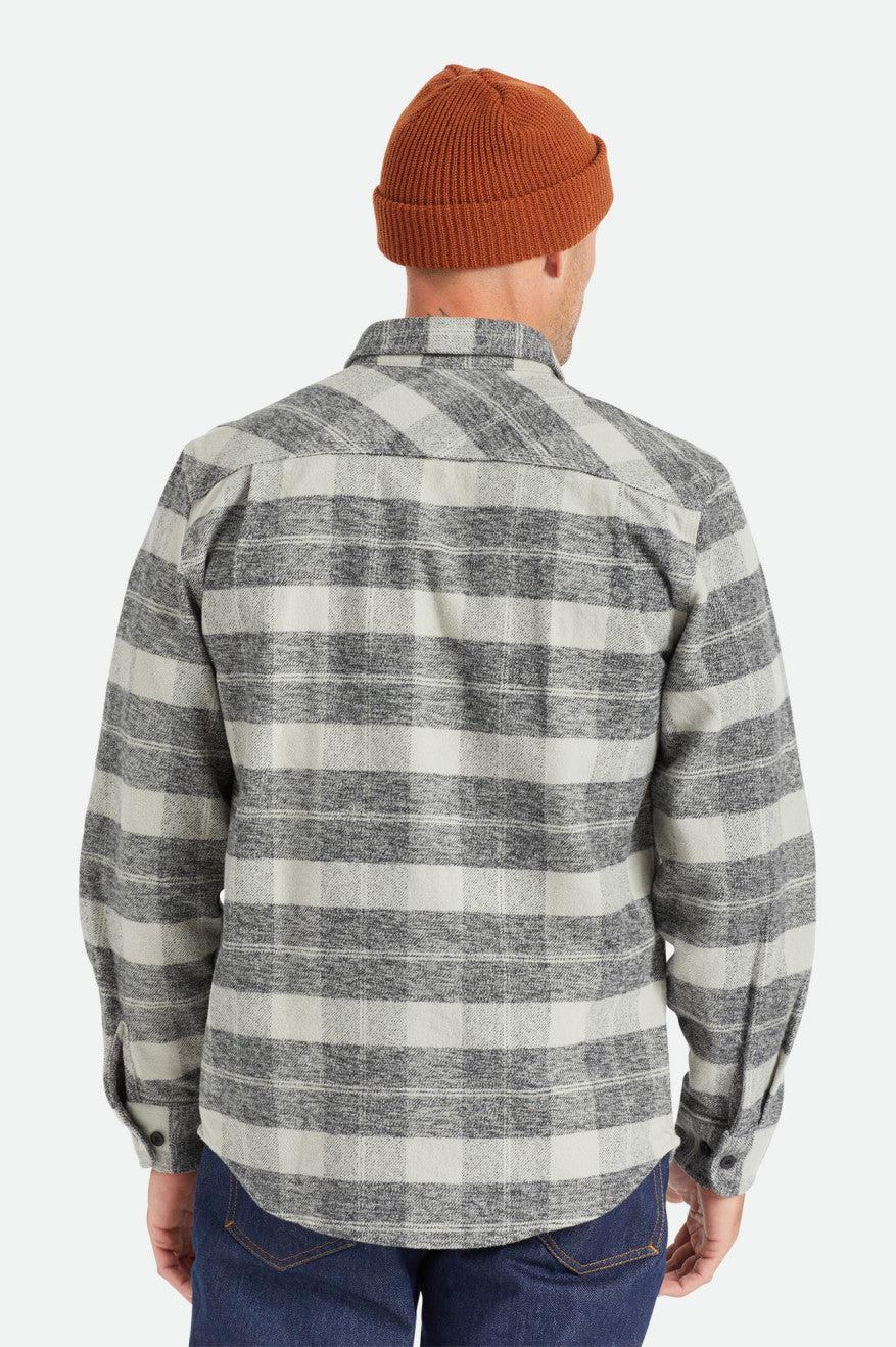 Tops De Franela Brixton Bowery Heavy Weight L/S Hombre Negras Gris | 54OYAEDNX