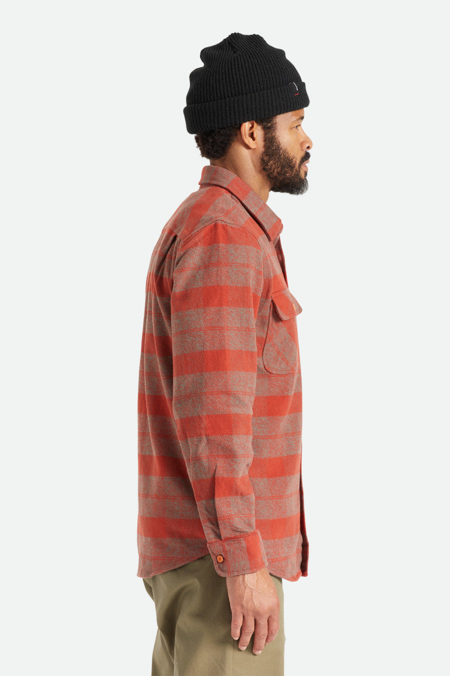 Tops De Franela Brixton Bowery Heavy Weight L/S Hombre Rojas | 83EZTJSIP