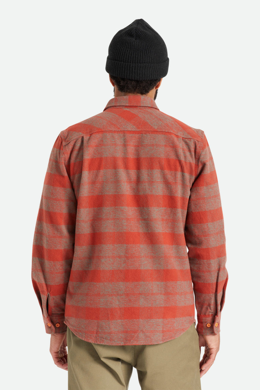 Tops De Franela Brixton Bowery Heavy Weight L/S Hombre Rojas | 83EZTJSIP